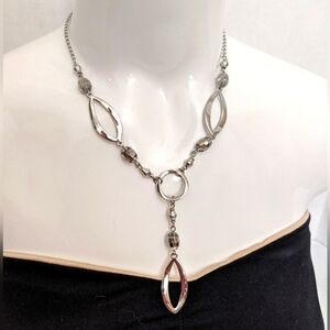 Lia Sophia Escapade Y-Drop Silver Tone Glass Beaded Necklace